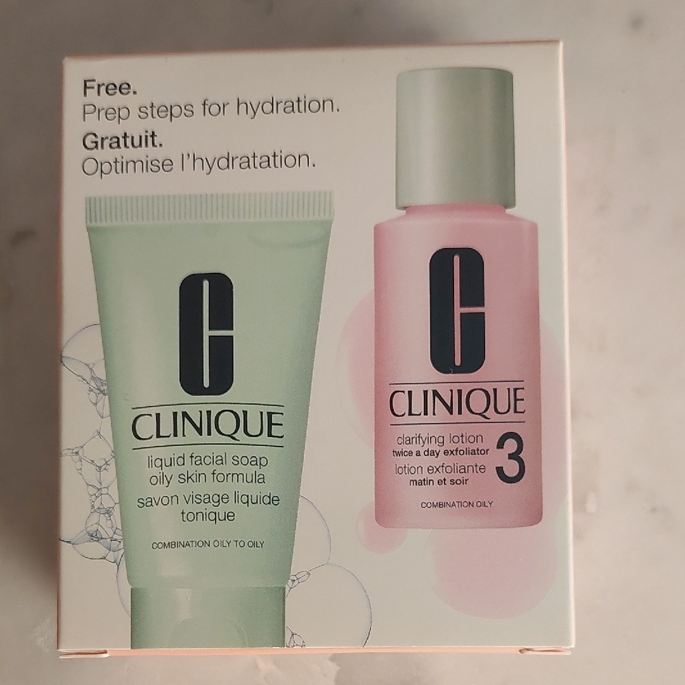 Clinique Pink & Green Skincare Duo — Liquid Facial Soap & Clarifying Lotion